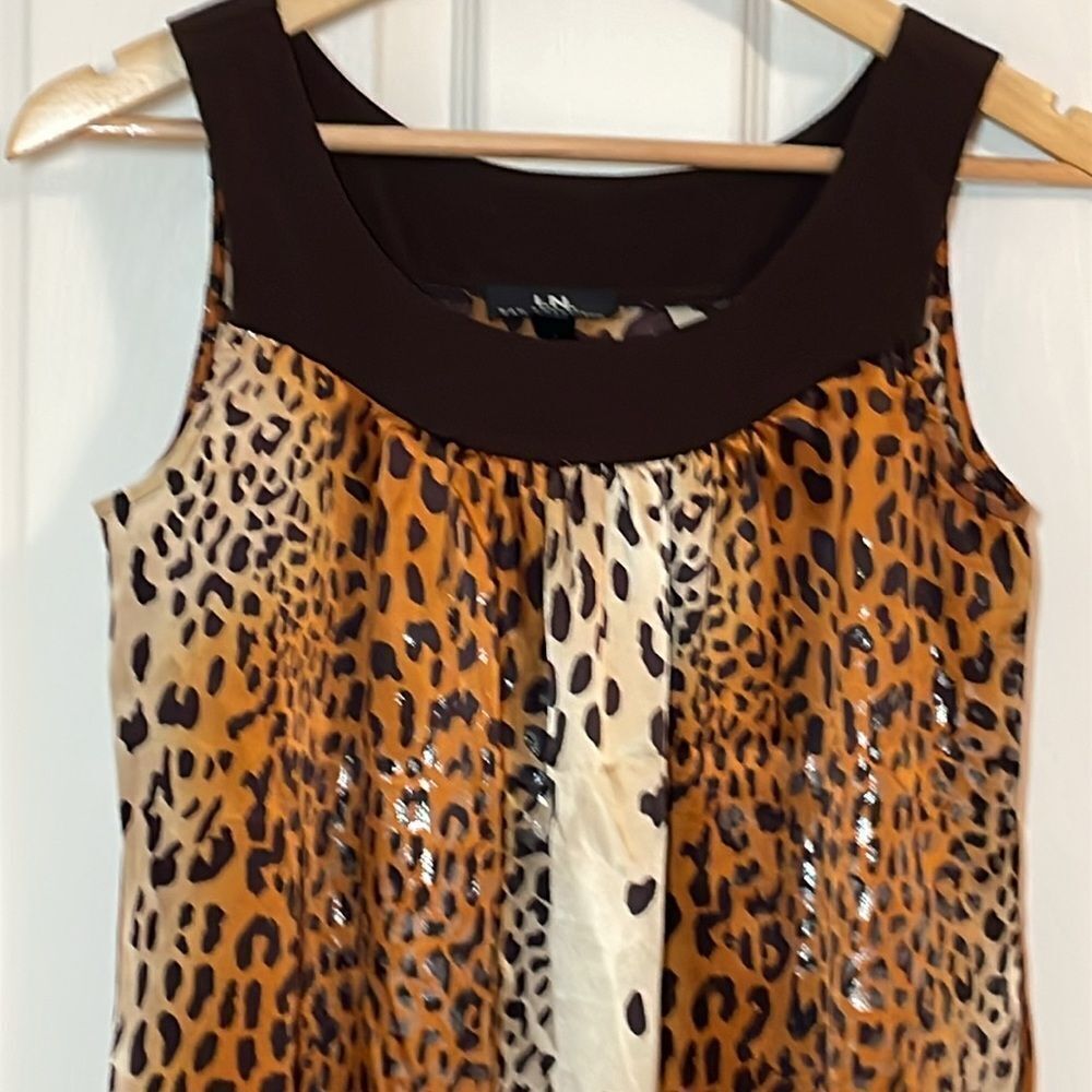 Y2k Leopard Print Top, Sleeveless, Sparkly, Small - image 2